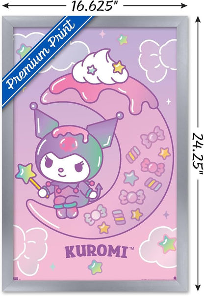 Hello Kitty and Friends: 24 Dreamland - Kuromi Wall Poster, 22.4L" x 14.7W", Silver Framed Version