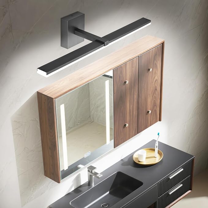 Modern Vanity Lights for Bathroom - 30 inch LED Bathroom Lights Over Mirror Black Light Fixture Bath Room 6000K Cool White