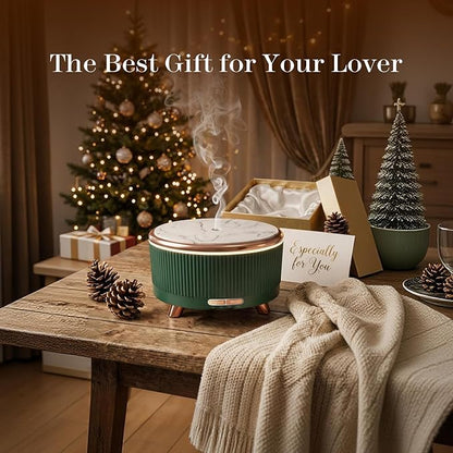 500ml Essential Oil Diffuser, Ultrasonic Aromatherapy Humidifier | with Remote Control, 7-Color LED Light, Timer & Auto Shut-Off, Cool Mist Diffuser for Home, Bedroom, Office (Blue Green)