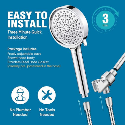 Cobbe Filtered Shower Head with Handheld, Water Softener for Hard Water | High Pressure 6 Spray Mode Shower Head with Filters - Remove Chlorine and Harmful Substances - Reduces Dry Itchy Skin, Chrome