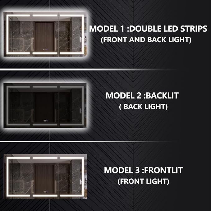 Neftis 66x36 Medicine Cabinet with Lights & Magnifier & Mirrors, GFCI Outlet, Soft-Closed Hinges, Front&Backlit, Anti-Fog, Dimmable&Tunable, Sensor Lights, Recessed/Surface, Adjustable Shelves