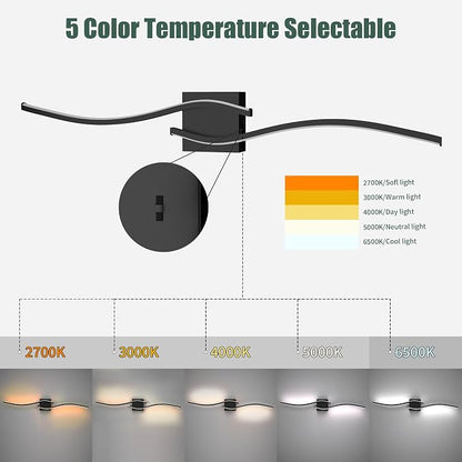 LED Bathroom Vanity Light Dimmable 5CCT 40in, Matte Black | 2700K-6500K Selectable, CRI>80, Rust-Proof Metal & Acrylic, ETL Certified, For Bathroom Mirrors, Washrooms, Vanity Areas