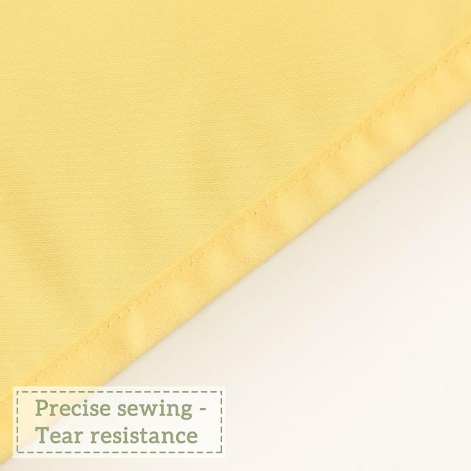 Farmhouse Ruffle Shower Curtain, Bright Yellow, 72 x 72 in | Decorative Elegant Bathroom Curtain with 12 Holes, Soft Ruched Microfiber Fabric, Vintage Handmade Design