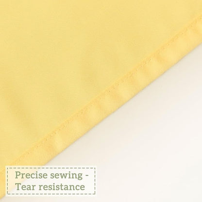 Farmhouse Ruffle Shower Curtain, Bright Yellow, 72 x 72 in | Decorative Elegant Bathroom Curtain with 12 Holes, Soft Ruched Microfiber Fabric, Vintage Handmade Design