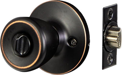 Design House Terrace Door Knob and Hardware, ANSI Grade-3 Certified, Bedroom/Bathroom Privacy Lock, Multiple Length Door Backset, Oil-Rubbed Bronze, 1.85 in. Diameter, 728725