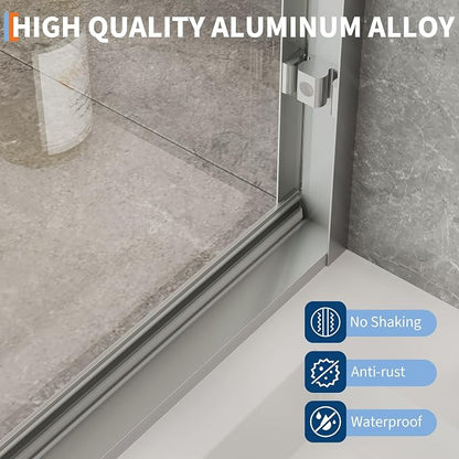 Shower Door 56-60" W x 72" H, Sliding Glass, Shower Door with 1/4'' (6mm) Clear Tempered Glass for Bathroom