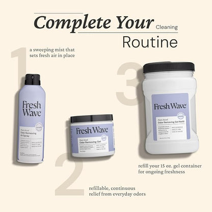 Fresh Wave Lavender Odor Eliminator Gel 2Pk 15 oz - Air Freshener for Home | Lasts 30-60 days. Plant-based odor absorber. No perfumes or harsh chemicals. Bathroom & closet deoderizer. Refills available.