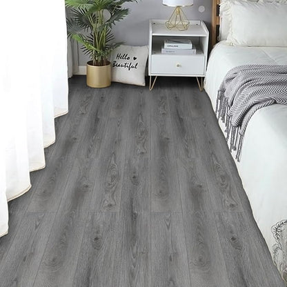 Peel and Stick Floor Tile Wood Plank Look, Self-Adheisve Vinyl Flooring | Grey, 20-Pack 30 Sq.Ft, Floor Tiles Peel and Stick Waterproof for Bathroom Kitchen RV Renter, 36x6inch
