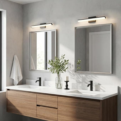 mirrea 24in 5CCT Black LED Vanity Lights for Bathroom Over Mirror | 5 color temperatures,Adjustable light angle,ETL listed,Dimmable,Bathroom lighting fixtures,Eye-friendly,Frosted acrylic shade