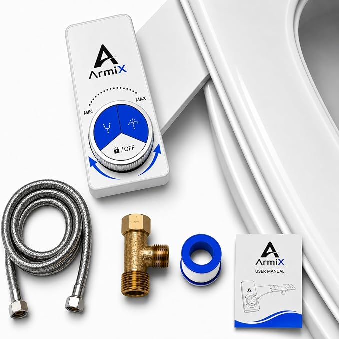 Bidet Attachment for Toilet, Dual Nozzle, Self-Cleaning, Adjustable