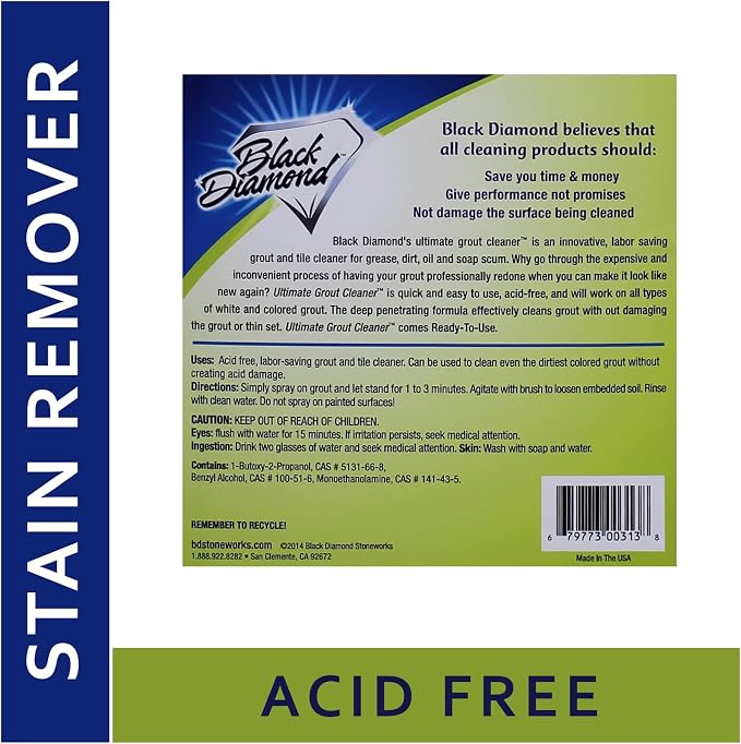 Ultimate Grout Cleaner for Tile & Grout, Acid-Free Stain Remover, 512 oz | Acid-free formula deep cleans grout on tile floors. Safe for marble, travertine, granite and all natural stone.