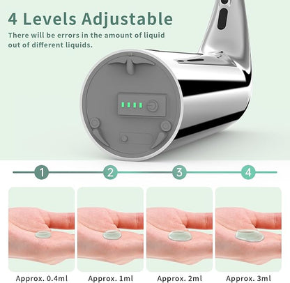 Automatic Liquid Soap Dispenser, 4-Level,Rechargeable | Plastic,13.5oz/400ml Silver Touchless Electric Hand & Dish Countertop Soap Dispensers with Sensor for Bathroom,Kitchen Sink