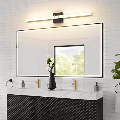 Modern Black and Brass Vanity Light Bar 32 Inch, 24W 5CCT Dimmable Bathroom Light Fixtures LED Wall Lighting Fixture