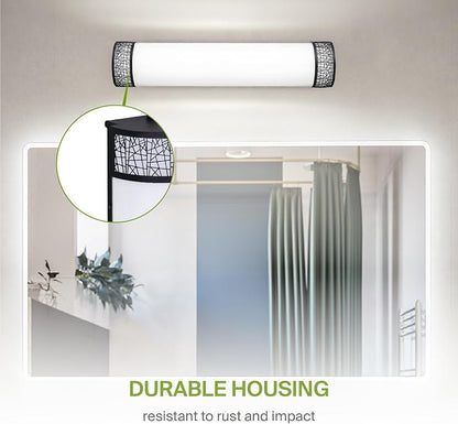 ASD 24 Inch LED Bathroom Vanity Light, 5CCT 2700K-5000K 25W, Dimmable Bathroom Light Fixtures, Modern Vanity Lights for Bathroom Lighting Fixtures Over Mirror, Wall Light Bar, Black, ETL, 4 Pack