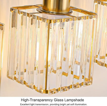 Lxybcce Bathroom Vanity Lights Over Mirror - Easy Installation with Clear Guide, 5-Light Shadow-Free Design, Black and Gold Crystal Finish - for Modern Home Bathroom Lighting Fixtures in DIY Projects