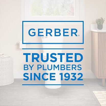 Gerber Viper Force Compact Elongated Two-Piece Toilet, Soft-Close, White | Strong flush, Space-saving design | Seat lifts off in seconds for easy cleaning | Tool-free install kit included