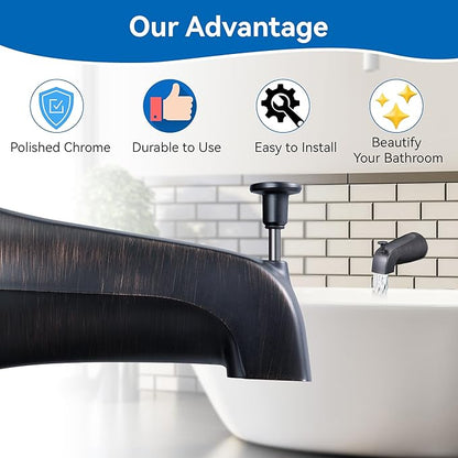 Dreyoo 5 1/4 Inch Bathroom Tub Spout Compatible with Westbrass E531D-1F-62, Fits Wall Front Mount Tub Spout with Shower Diverter 1/2'' IPS Inside Thread Bathtub Faucet (Oil Rubbed Bronze)