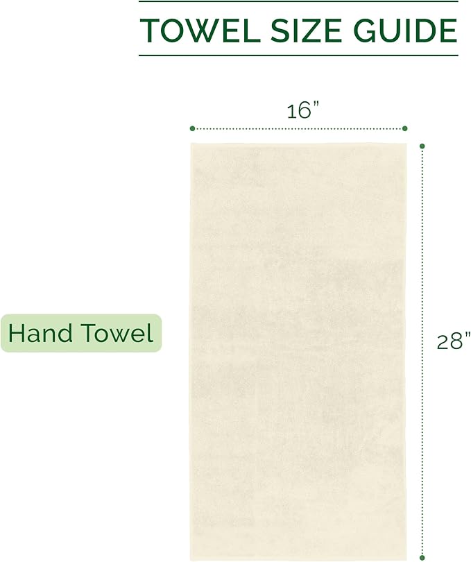 Elegant Comfort Luxury 100% Turkish Cotton Corduroy Ribbed 4 Pack Hand Towel Set 16 x 28 Inch - Absorbent, Super Soft, Quick Dry, Premium Towels for Bathroom, Gym, Spa and Hotel Use, Ivory
