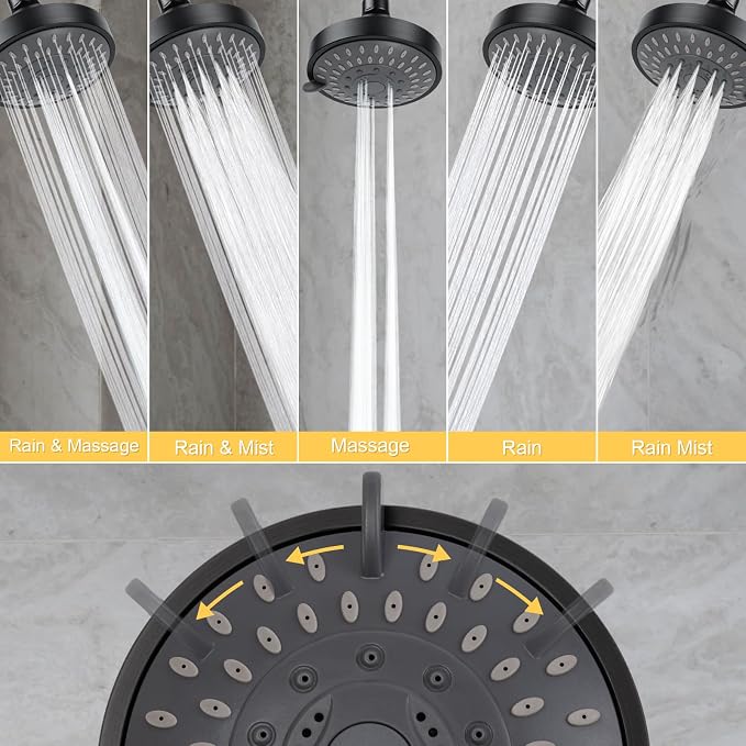 AISOSO Shower Head 2PCS, High-Pressure Showerhead 4.1",Oil Rubbed Bronze