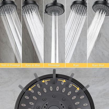 AISOSO Shower Head 2PCS, High-Pressure Showerhead 4.1",Oil Rubbed Bronze