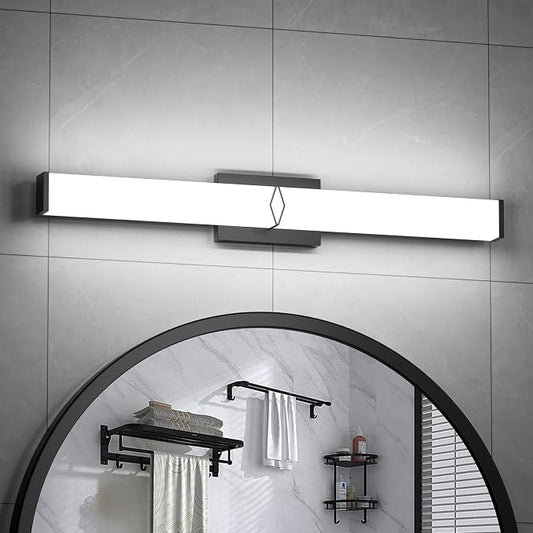 LED Bathroom Vanity Light,32inch Dimmable,32W 3600LM,5700K,ETL,BK | Integrated LED Modern Bathroom Light Fixtures,Matte Black Vanity Lighting Fixture Over Mirror,Wall Lights,ETL Certified