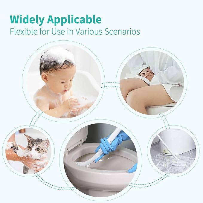 BARROCK Hand Held Bidet Sprayer for Toilet Shattaf Sprayer Replacement, 7 Holes Handheld Jet Spraying Ergonomic Handle Design Baby Cloth Diaper, Brass Valve Inside Chrome