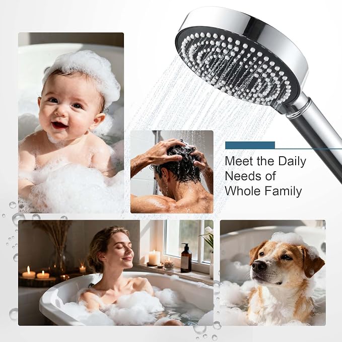 OFFO Filtered Shower Head with Hose, 20 Stage Shower Head with Filters for Hard Water with 60" Stainless Steel Hose, 6 Modes High Pressure Showerhead to Remove Chlorine, Chrome