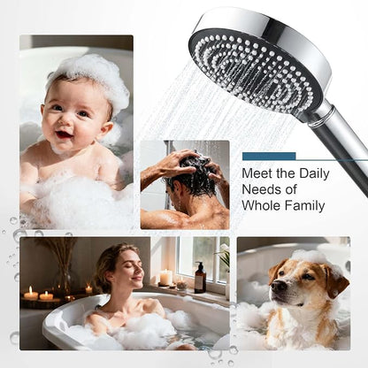 OFFO Filtered Shower Head with Handheld, 20 Stage Shower Head with Filters for Hard Water with 60" Stainless Steel Hose & Holder, 6 Modes High Pressure Shower Head to Remove Chlorine, Chrome