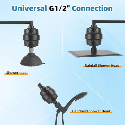 10" Metal Filtered Shower Head with 10-Mode Handheld, Oil Rubbed Bronze | NSF/ANSI/CAN 372 Certified, High Pressure Showerhead Combo, 20 Stage Shower Filter, 11" Shower Arm, 71" Hose, Shower Holder
