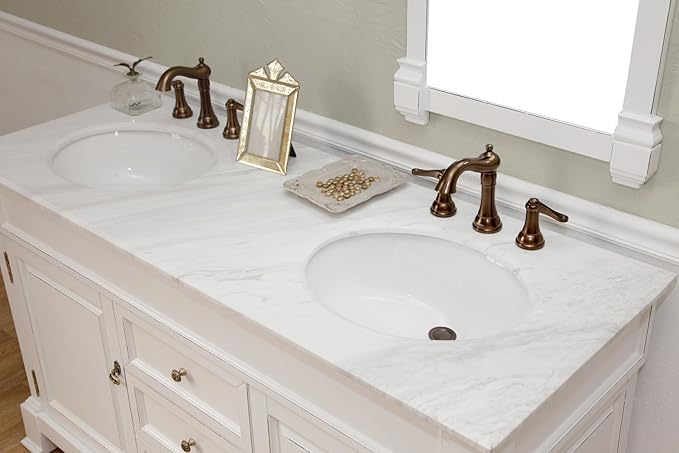 205060-D-WH 60-Inch Double Sink Vanity, Wood, White