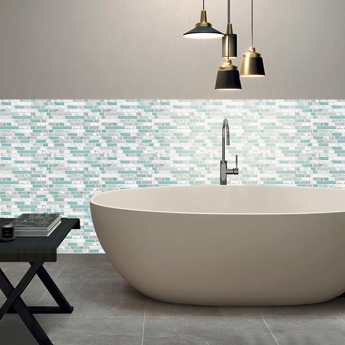 STICKGOO Peel and Stick Tile Backsplash for Kitchen, 12”×12”Stick on Backsplash, Self Adhesive Tile for Kitchen Backsplash and Bathroom(10 Sheets, Thicker Design)
