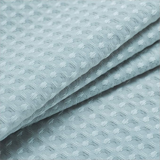 Barossa Design Waffle Weave Shower Curtain Hotel Luxury Spa, 230 GSM Heavy Duty Fabric, Water Repellent, Blue, 71"x72"