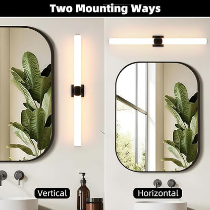 39" Black Bathroom Vanity Lights, Wall Sconce with Acrylic Shade | Modern Wall Light for Bathroom Bedroom Living Room Hallway