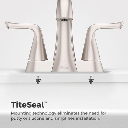 Pfister Willa Bathroom Sink Faucet, 4-Inch Centerset, 2-Handle, 3-Hole, NSF Certified, Spot Defense Brushed Nickel Finish, LF048MALGS