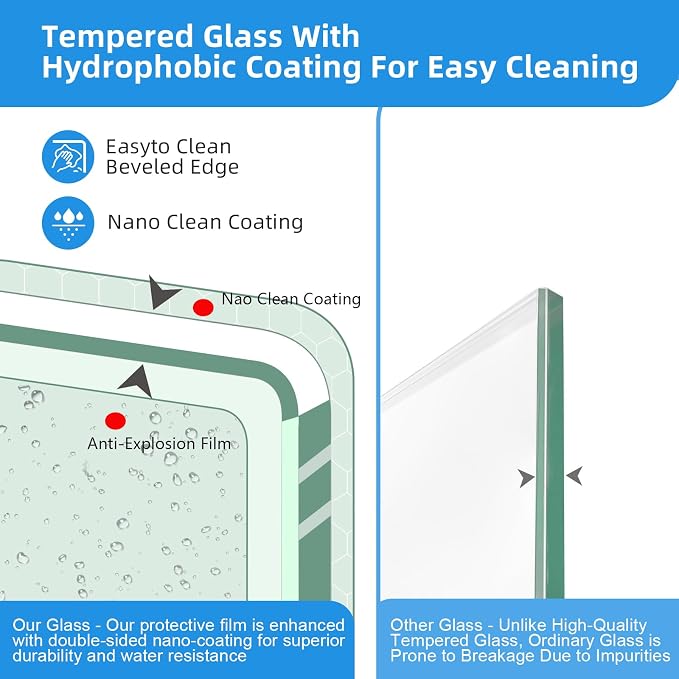 Royal Guard Double Sliding Shower Door,56-60" W x 70" H,Brush Nickel | Shower Doors with 6mm Clear SGCC Tempered Glass,Bypass Shower Enclosure,Nano Coating Easy Clean&Waterproof&Adjustable Width