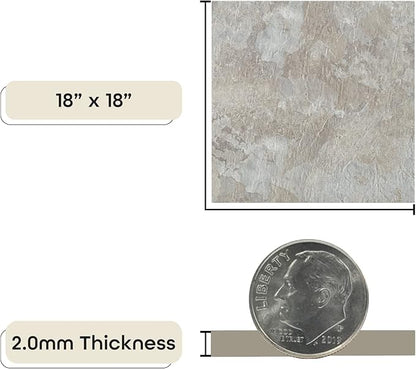 Majestic Self Adhesive 18-Inch Square Vinyl Floor Tiles, 10 Tiles - 18" x 18", Ghibli Beige Granite Pattern - Peel & Stick, DIY Flooring for Kitchen, Dining Room & Bathrooms by Achim Home Decor