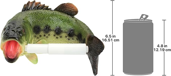 Design Toscano JQ10197 Holder-Reeling Trout Fish Rustic Toilet Paper Roll - Bathroom Wall Decor, Multicolor