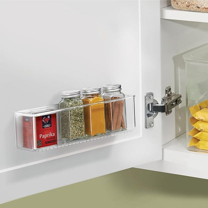 iDesign Adhesive Organizer Bin - Damage-Free Hanging for Kitchen, Bathroom, or Office - Set of 4 - Clear