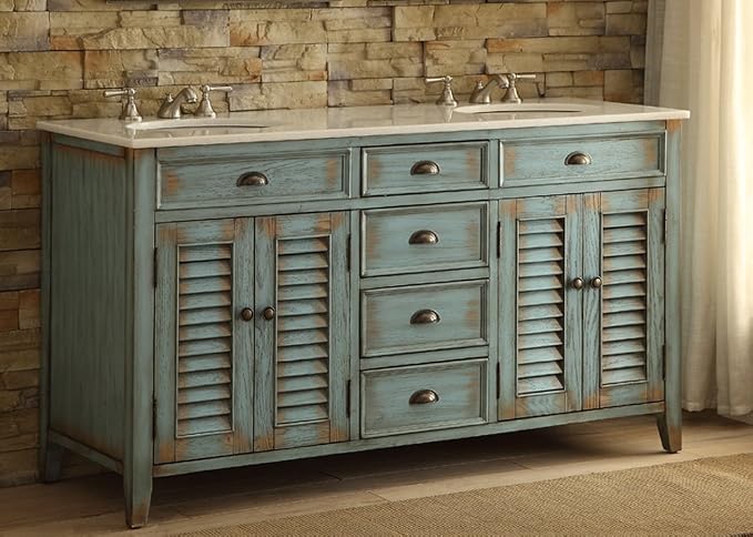 60” Cottage look Abbeville Bathroom Double Sink Bathroom Vanity CF88323-60BU