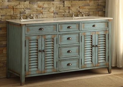 60” Cottage look Abbeville Bathroom Double Sink Bathroom Vanity CF88323-60BU