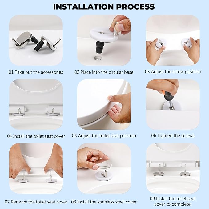Heated Toilet Seat -Warmer Toilet Seats Elongated 6 Visual Temp Adjustable, 24V Safe Voltage Output, Slow-Close, Energy Saving, Easy Installation with PID Temperature Control