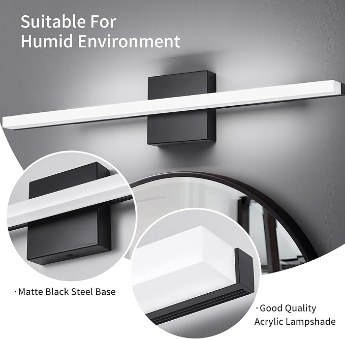 Modern LED Vanity Lights for Bathroom - 24IN 14W (2 Pack) Daylight White Over Mirror Vanity Lighting Fixtures