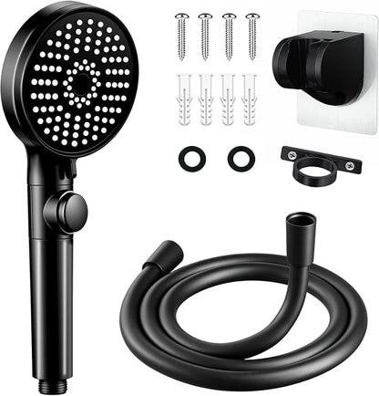 RV Shower Head with Hose, High Pressure Handheld RV Shower Head Replacement with On Off Switch,5 Modes,Power Jet, Camper Showerhead for RV,Travel Trailer,Motorhome,Boat,Black