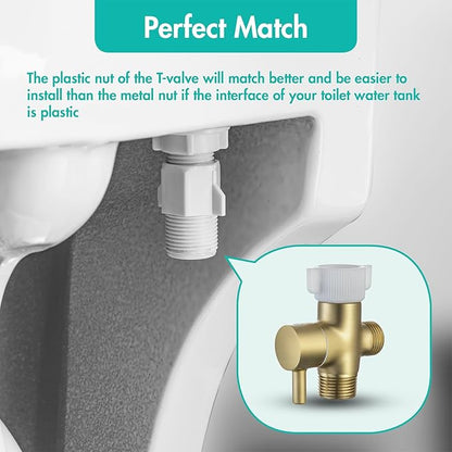 BARROCK Handheld Bidet Sprayer for Toilet, Stainless Steel Metal Made Baby Cloth Diaper Spraying Kit, Bathroom Toilet Bidet Attachment Set for Bathing Pets and Feminine Hygiene, Brushed Brass Gold