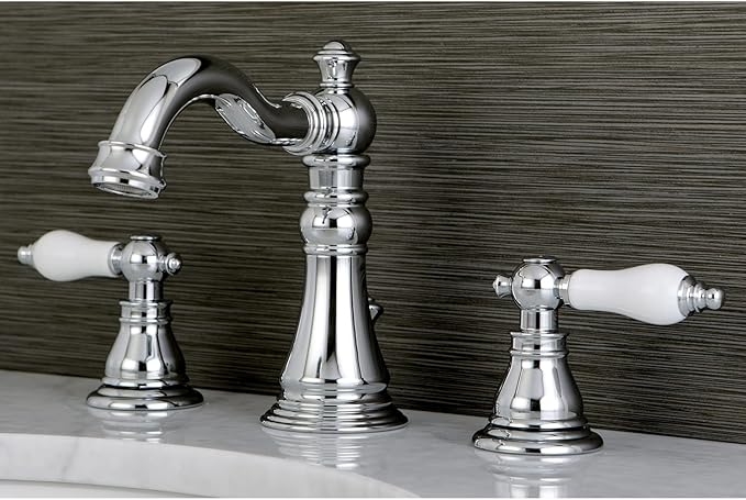 Fauceture FSC1979APL American Patriot Widespread Bathroom Faucet with Brass Pop-Up, Polished Nickel