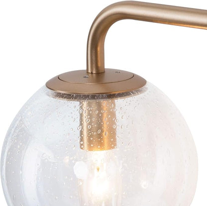 Bathroom Light Fixtures, 3-Light Gold Bathroom Vanity Light with Seeded Glass Shade, Bathroom Lighting Fixtures Over Mirror, L24.5'' x W7.5'' x H10''