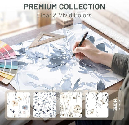 No Hook Floral Shower Curtain with Liner, Aqua Blue, 71x74 | Snap in Liner, 3 in 1, Water Repellent, Easy Install, Machine Washable, Hotel Style for Bathroom, Watercolor Pattern