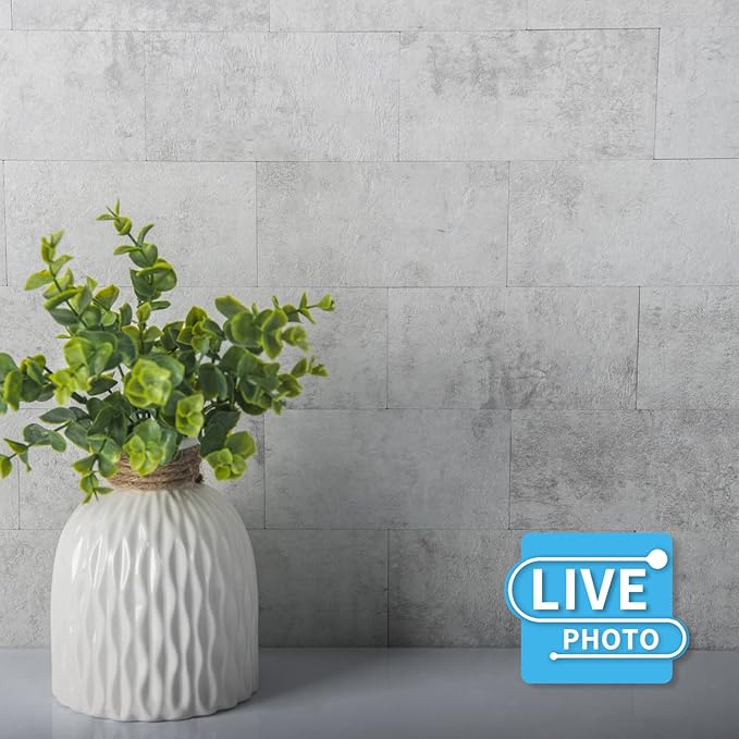 Art3d 102-Pack Peel and Stick Backsplash, Natural Stone White | 3 x 6 in, PVC, Self Adhesive, Waterproof, Traceless Peel, Modular Splicing, Ideal for Vanities, Bathrooms