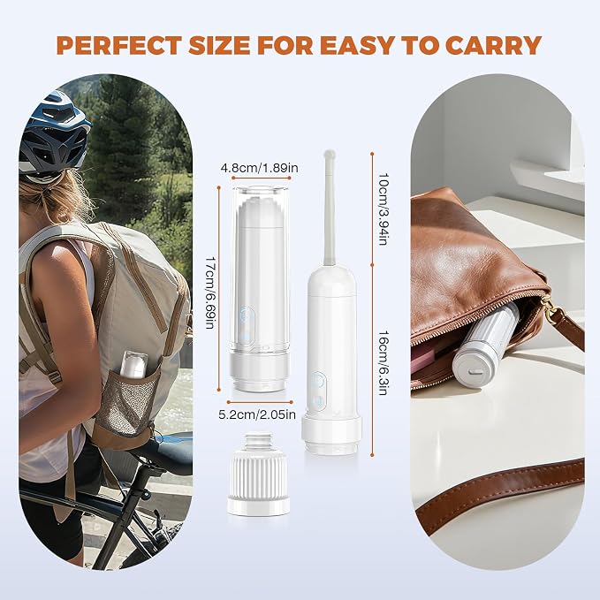 Portable Bidet for Travel Electric Bidet Sprayer with Universal Adapter | 3 Pressure Modes Rechargeable Electric peri bottle 180 ml Waterproof Handheld Bidet for Women Men Personal Hygiene