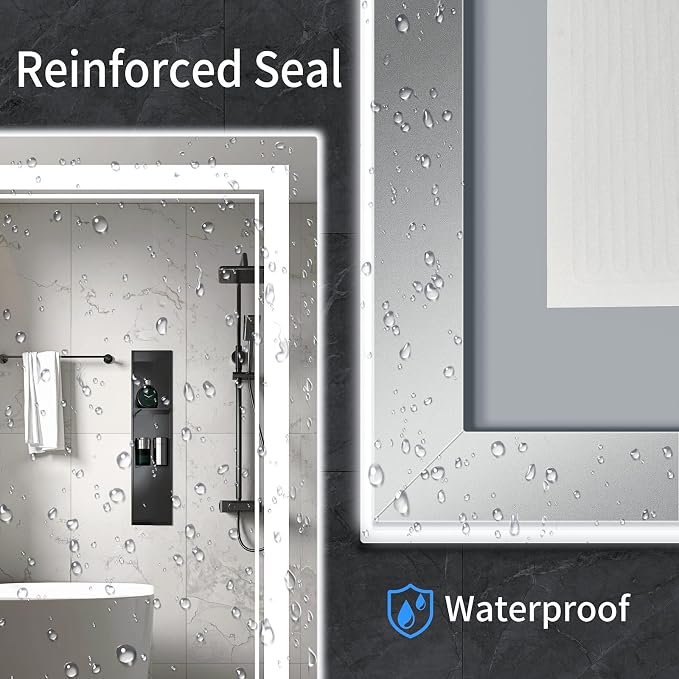 48"x30" LED Bathroom Mirror with Lights,Anti-Fog,3 Color Modes